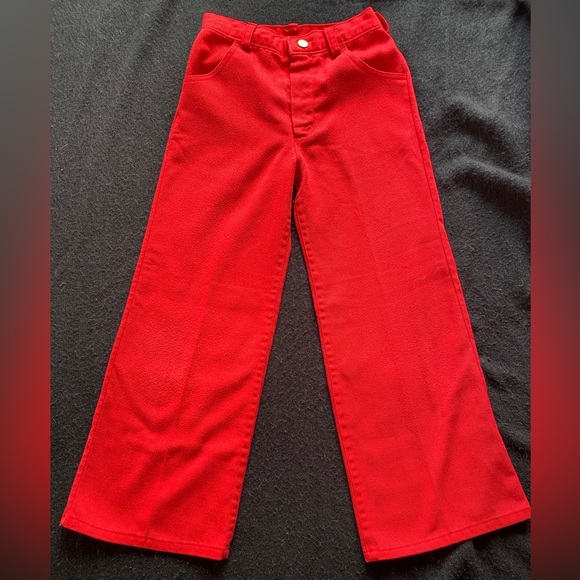 Vintage 1970’s Gender Neutral Red Bell Bottom Trousers! - Picture 1 of 11